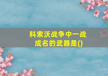 科索沃战争中一战成名的武器是()