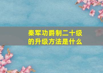 秦军功爵制二十级的升级方法是什么