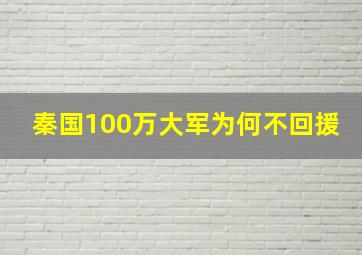 秦国100万大军为何不回援