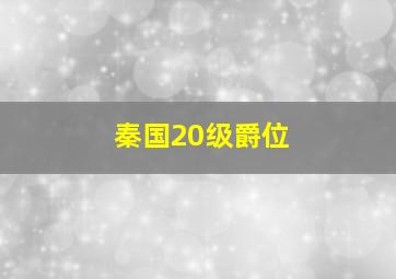 秦国20级爵位