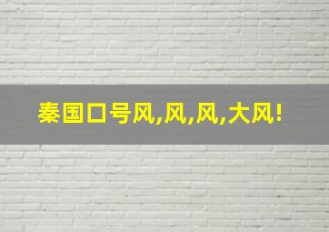 秦国口号风,风,风,大风!