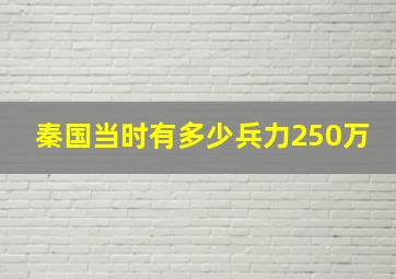 秦国当时有多少兵力250万