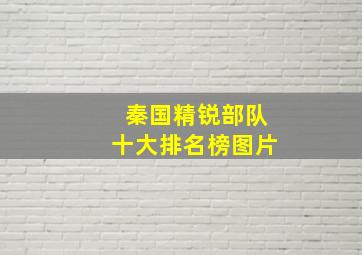 秦国精锐部队十大排名榜图片