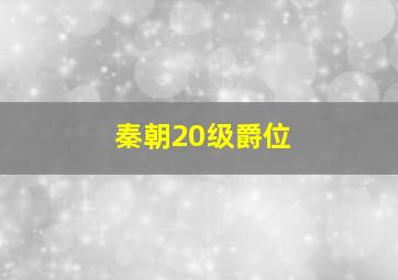 秦朝20级爵位