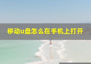 移动u盘怎么在手机上打开