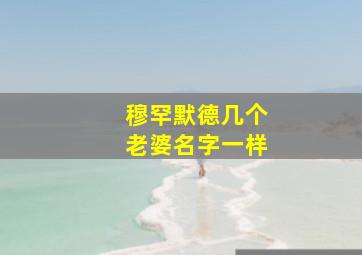 穆罕默德几个老婆名字一样