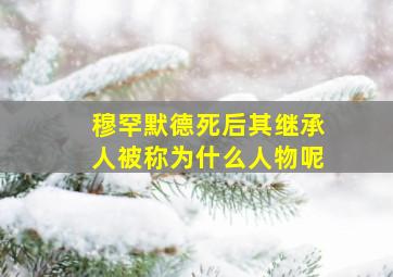 穆罕默德死后其继承人被称为什么人物呢