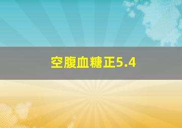 空腹血糖正5.4