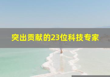 突出贡献的23位科技专家