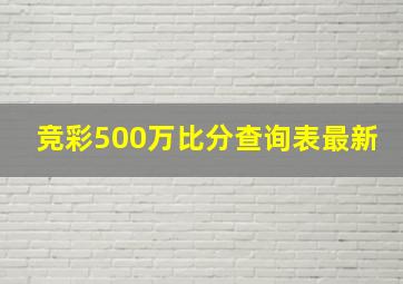 竞彩500万比分查询表最新