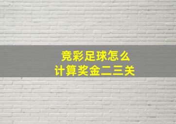 竞彩足球怎么计算奖金二三关