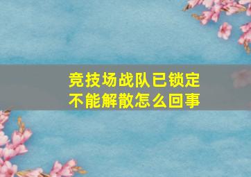 竞技场战队已锁定不能解散怎么回事