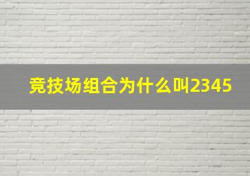 竞技场组合为什么叫2345