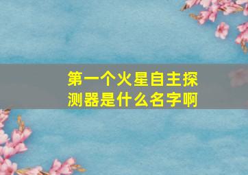 第一个火星自主探测器是什么名字啊