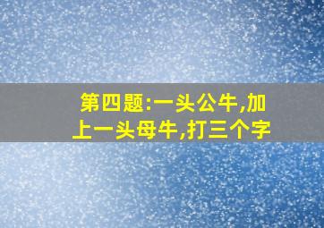 第四题:一头公牛,加上一头母牛,打三个字