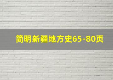 简明新疆地方史65-80页