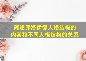 简述弗洛伊德人格结构的内容和不同人格结构的关系