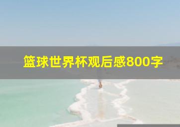 篮球世界杯观后感800字