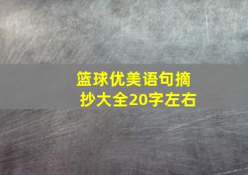 篮球优美语句摘抄大全20字左右