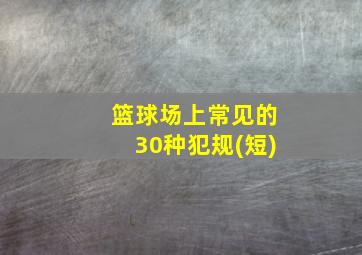 篮球场上常见的30种犯规(短)