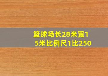 篮球场长28米宽15米比例尺1比250