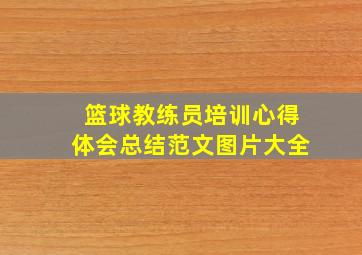 篮球教练员培训心得体会总结范文图片大全