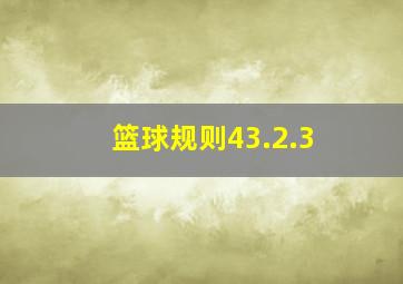 篮球规则43.2.3