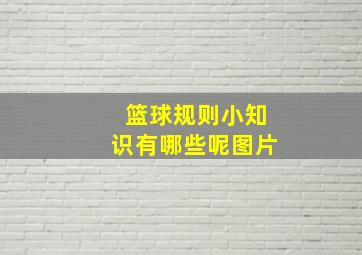 篮球规则小知识有哪些呢图片