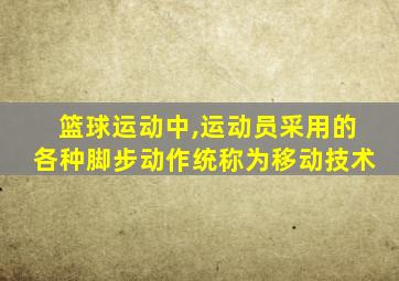 篮球运动中,运动员采用的各种脚步动作统称为移动技术