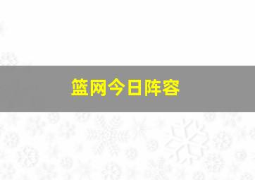 篮网今日阵容