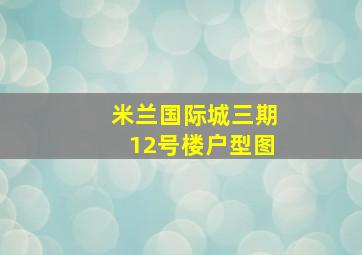 米兰国际城三期12号楼户型图