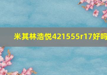 米其林浩悦421555r17好吗