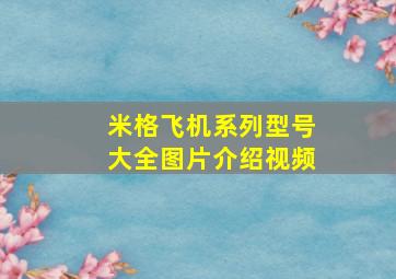 米格飞机系列型号大全图片介绍视频