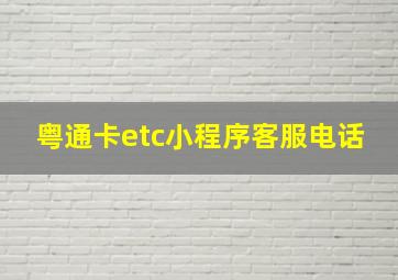 粤通卡etc小程序客服电话