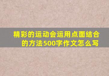 精彩的运动会运用点面结合的方法500字作文怎么写