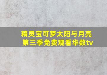 精灵宝可梦太阳与月亮第三季免费观看华数tv