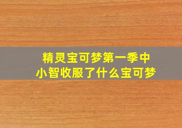 精灵宝可梦第一季中小智收服了什么宝可梦