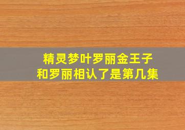 精灵梦叶罗丽金王子和罗丽相认了是第几集