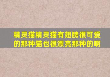 精灵猫精灵猫有翅膀很可爱的那种猫也很漂亮那种的啊