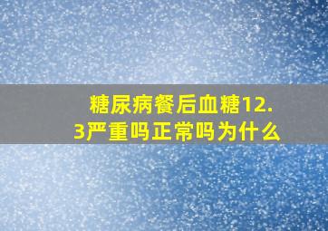 糖尿病餐后血糖12.3严重吗正常吗为什么