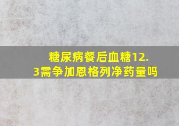 糖尿病餐后血糖12.3需争加恩格列净药量吗