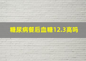 糖尿病餐后血糖12.3高吗