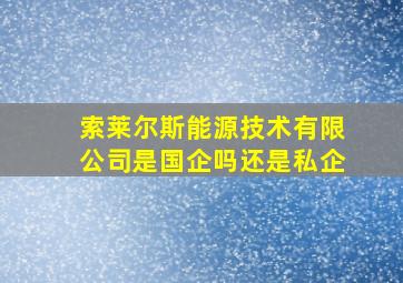 索莱尔斯能源技术有限公司是国企吗还是私企