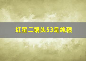 红星二锅头53是纯粮