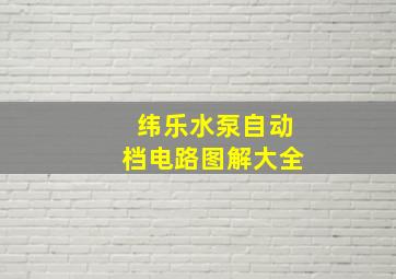 纬乐水泵自动档电路图解大全