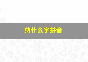 纳什么字拼音