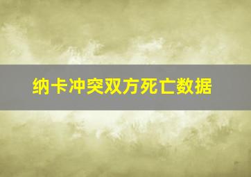 纳卡冲突双方死亡数据