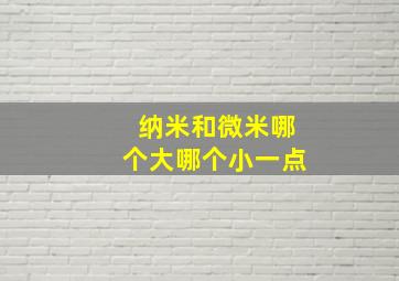 纳米和微米哪个大哪个小一点