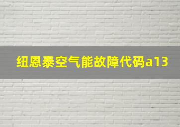 纽恩泰空气能故障代码a13