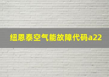 纽恩泰空气能故障代码a22